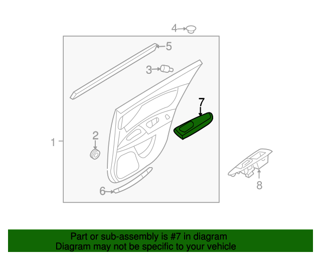 Rear Genuine Hyundai 89900-2E000-G8A Seat Back Armrest Assembly