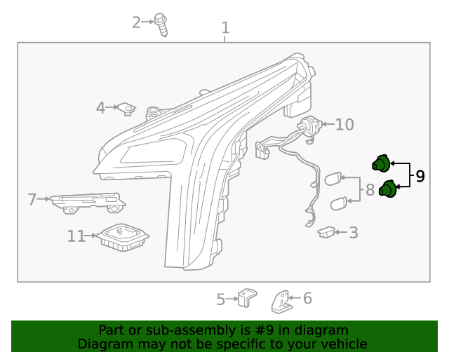 20192022 Cadillac XT4 Front Side Turn Signal Lamp Socket 84233265