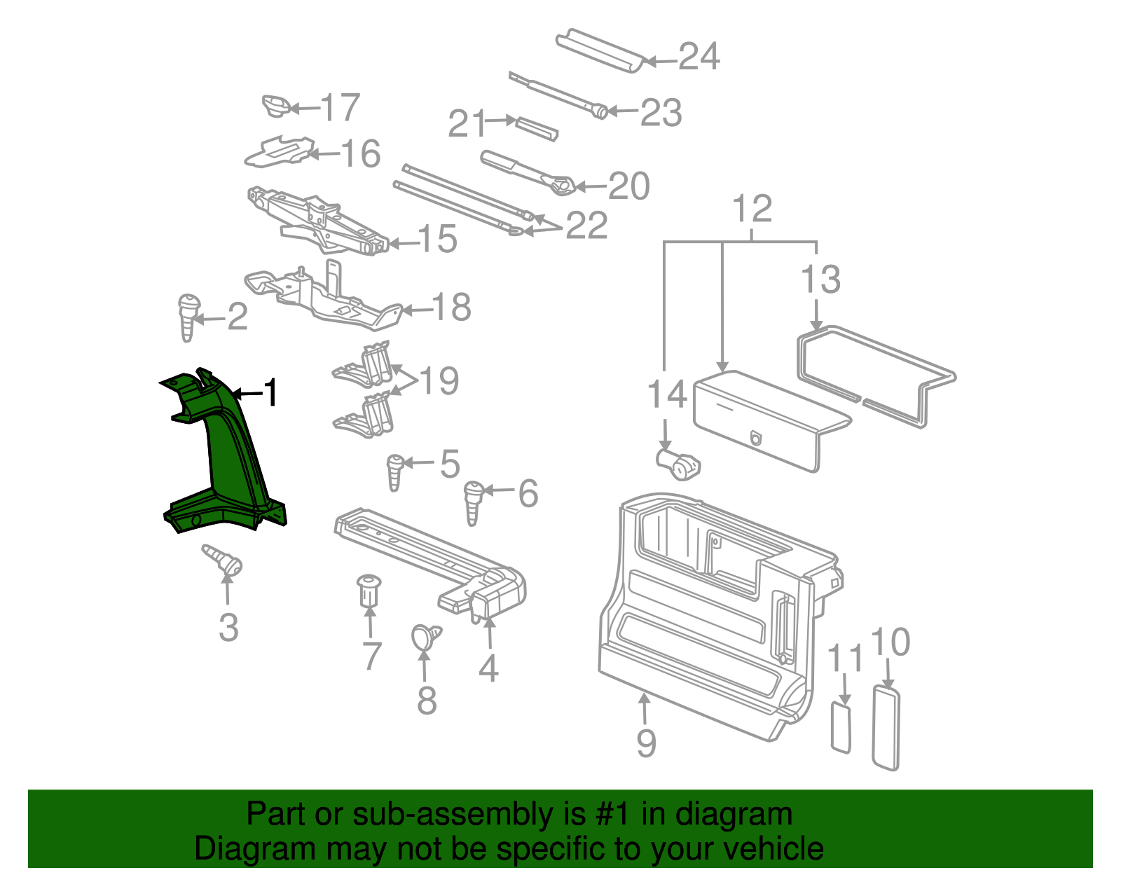 Molding Assembly-Black Body Opg Side - GM (25953708)
