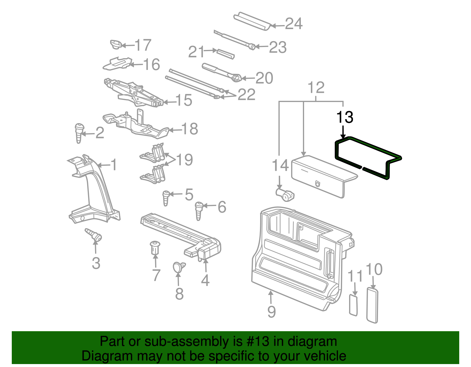 Cargo Box Stowage Box Lid Seal - GM (88980257)