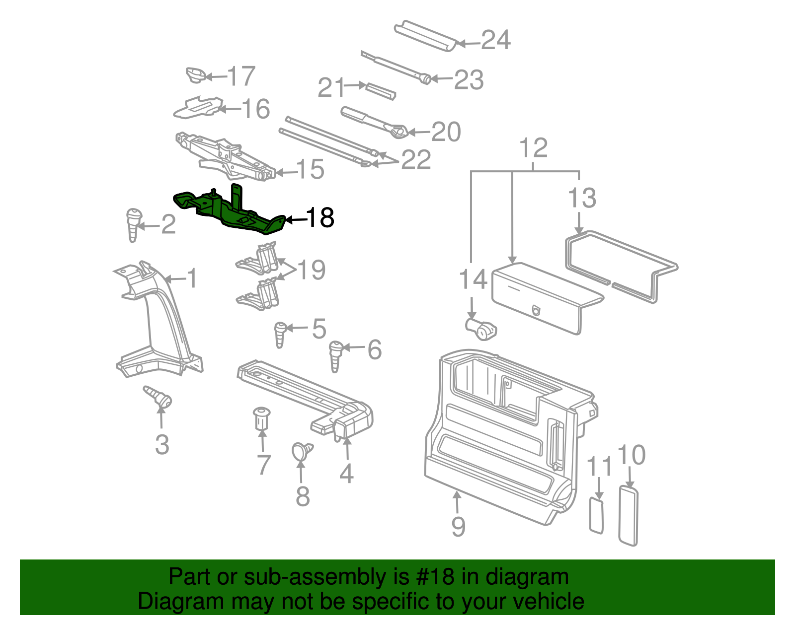 Bracket Assembly-Jk & Tool Stow - GM (15098175)