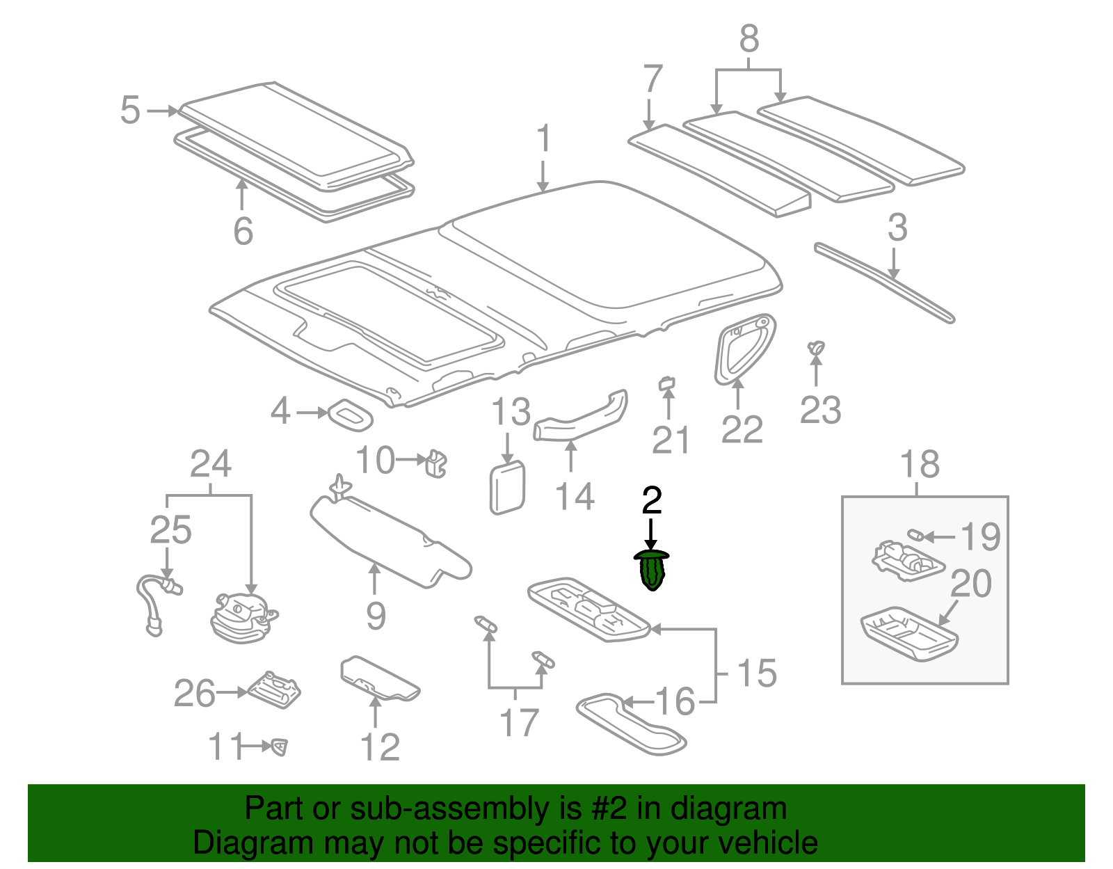 Headliner Clip - Toyota (90467-06048-B9)