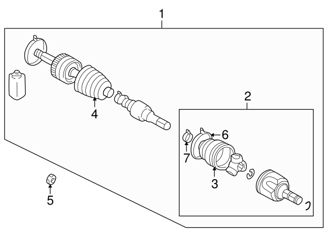 2004-2012 Mitsubishi Axle Assembly MN147043 | Mitsubishi Parts 