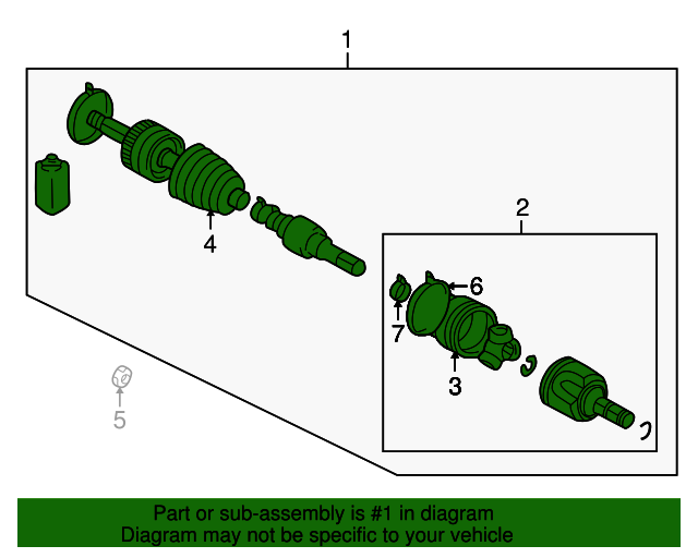 2004-2012 Mitsubishi Axle Assembly MN147043 | Mitsubishi Parts 