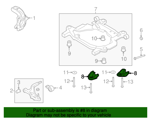 20082019 Ford Engine Cradle Mount Plate Passenger Side (RH) 8G1Z