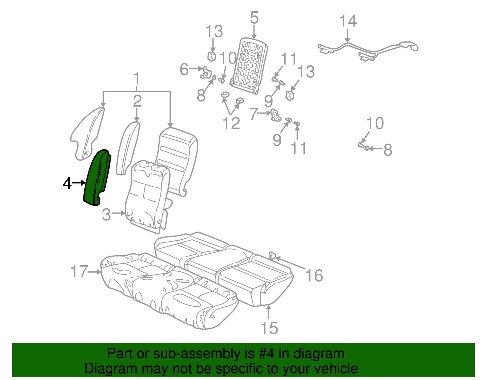 Cover Assembly, R/Seat Black Side Cushion *Neutral - GM (12459169)