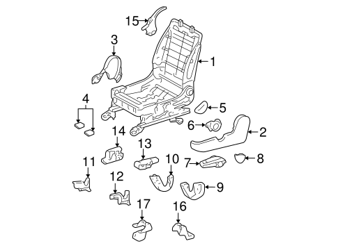 Right TOYOTA 72157-33050-B0 Seat Track Cover