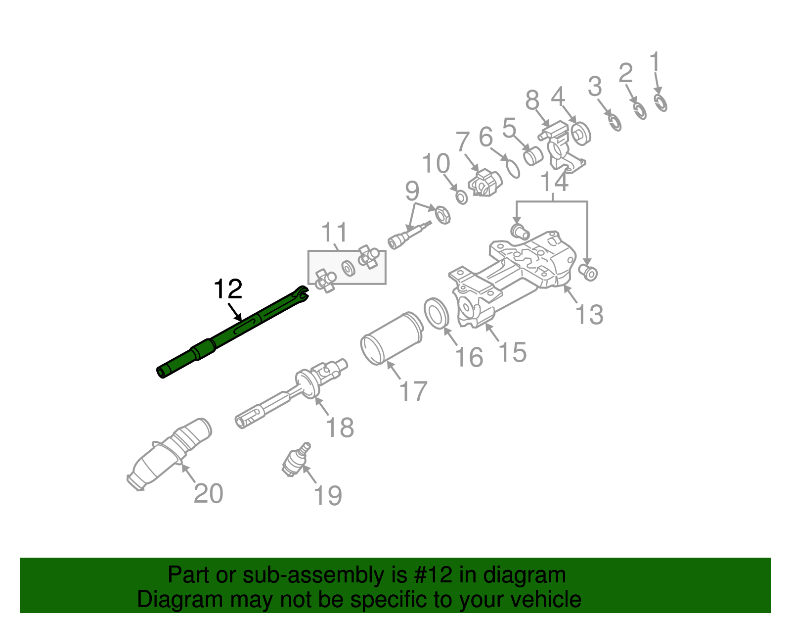 Shaft, Lower Strg - Cadillac (89060603)