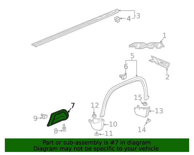 Genuine OEM GM Part - Black Driver Side Pickup Box Outer Side 
