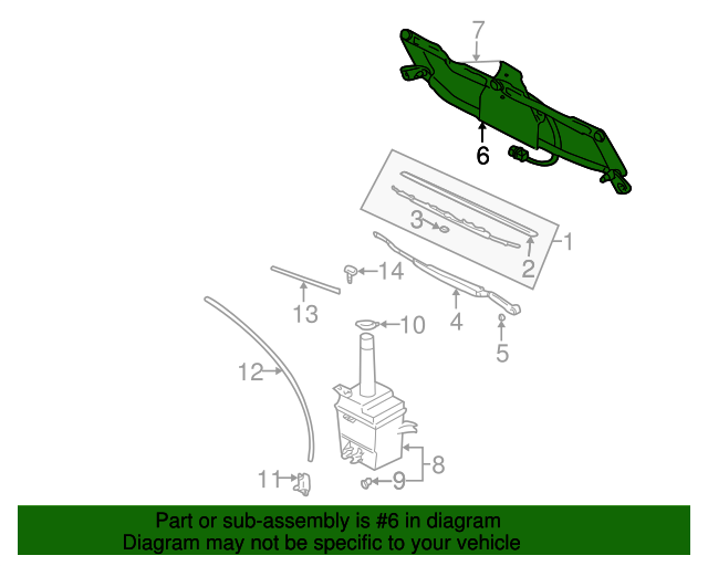 Genuine Hyundai 98320-26030 Windshield Wiper Arm Assembly