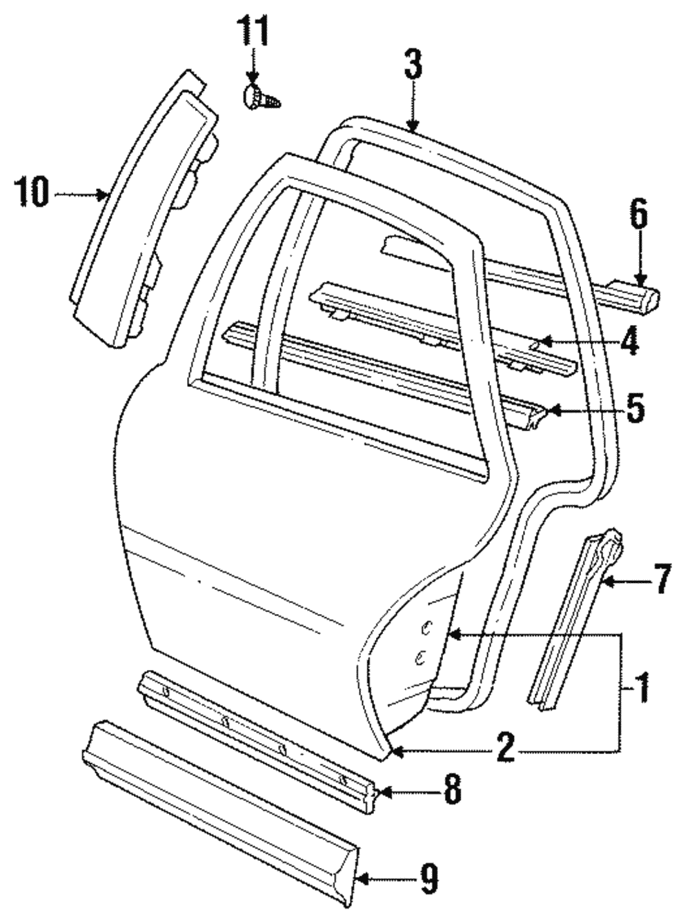 Door Kit, Rear Side-Right-hand - GM (12362450)