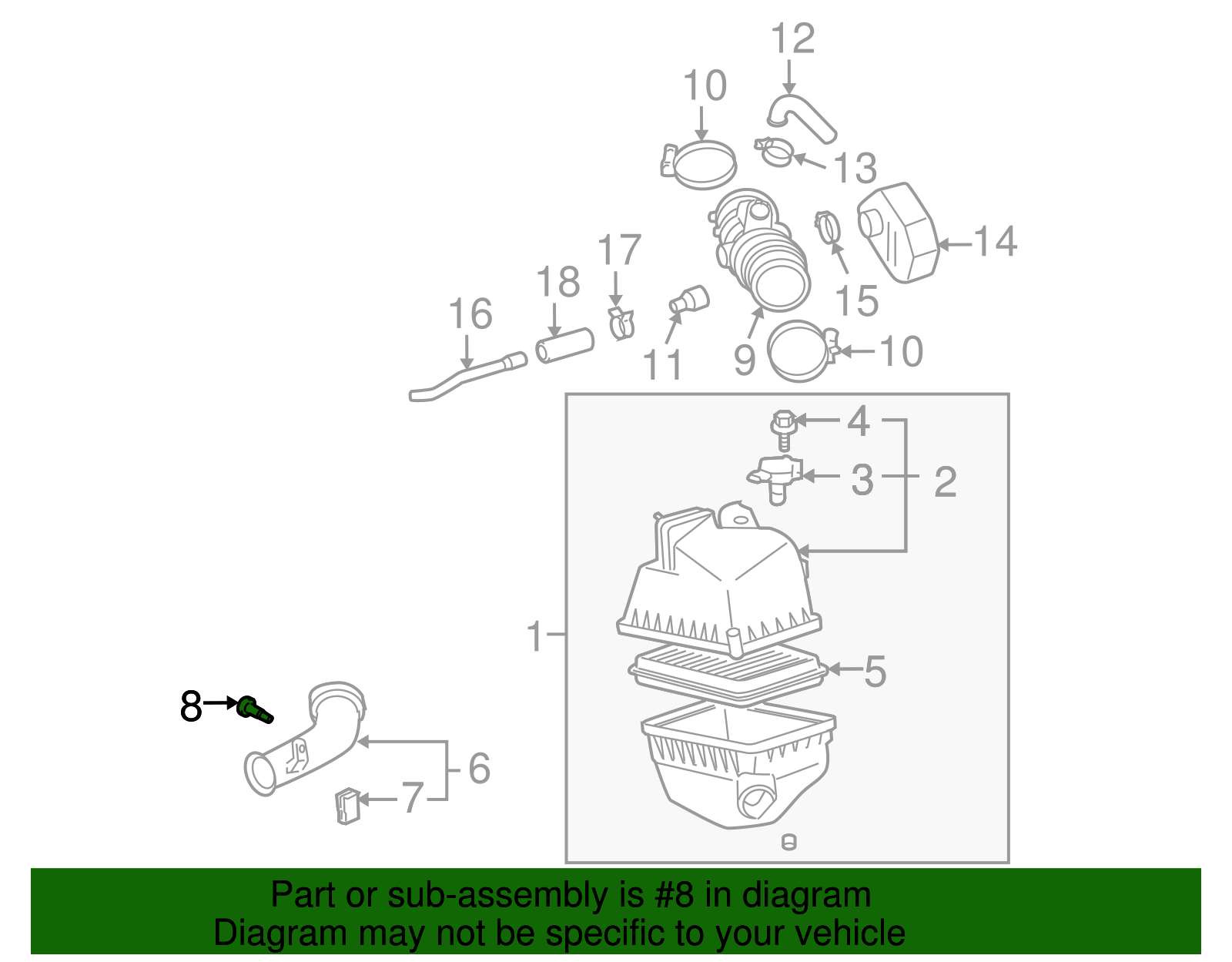 Engine Air Intake Hose Screw - Scion (90467-06201)
