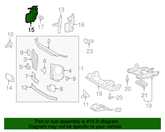 For Toyota Genuine Radiator Support Air Deflector Front Left 5329435030 For Toyota Genuine Radiator Support Air Deflector Front Left 5329435030