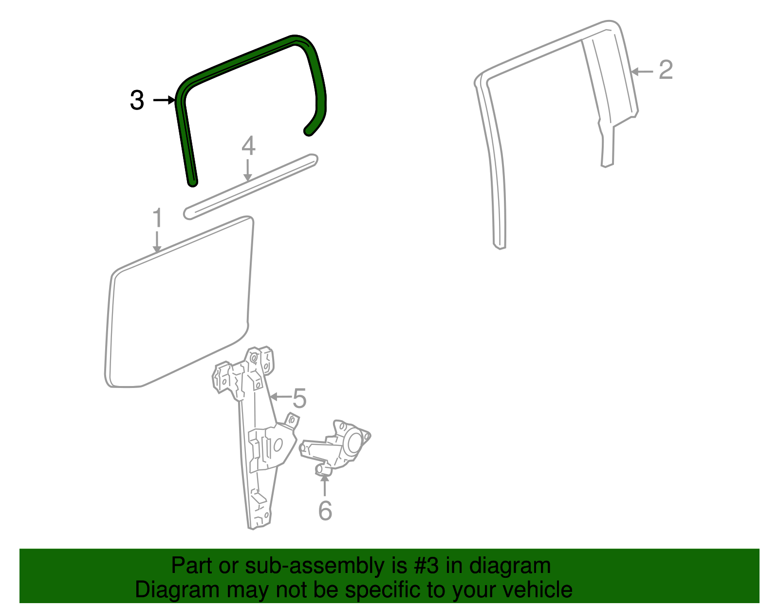 Weatherstrip, Rear S/D Wdo - GM (15113182)