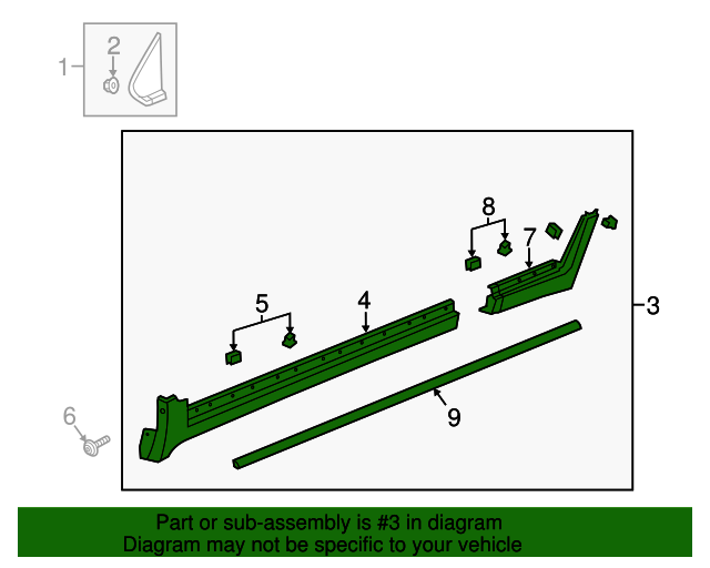20152021 Chevrolet Trax Rocker Molding Passenger Side (RH) 95374113