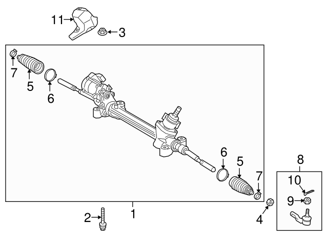 2018-2019 Toyota Camry Outer Tie Rod 45470-39365 | Sparks Parts