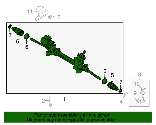 4425006372 Rack And Pinion Assembly 20182022 Toyota Camry OEM