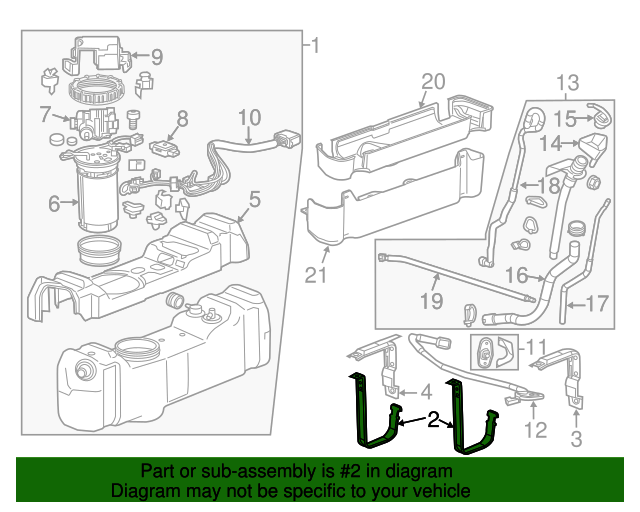 2011-2016 GM Diesel Emissions Fluid (DEF) Tank Strap 22809342 GM ...