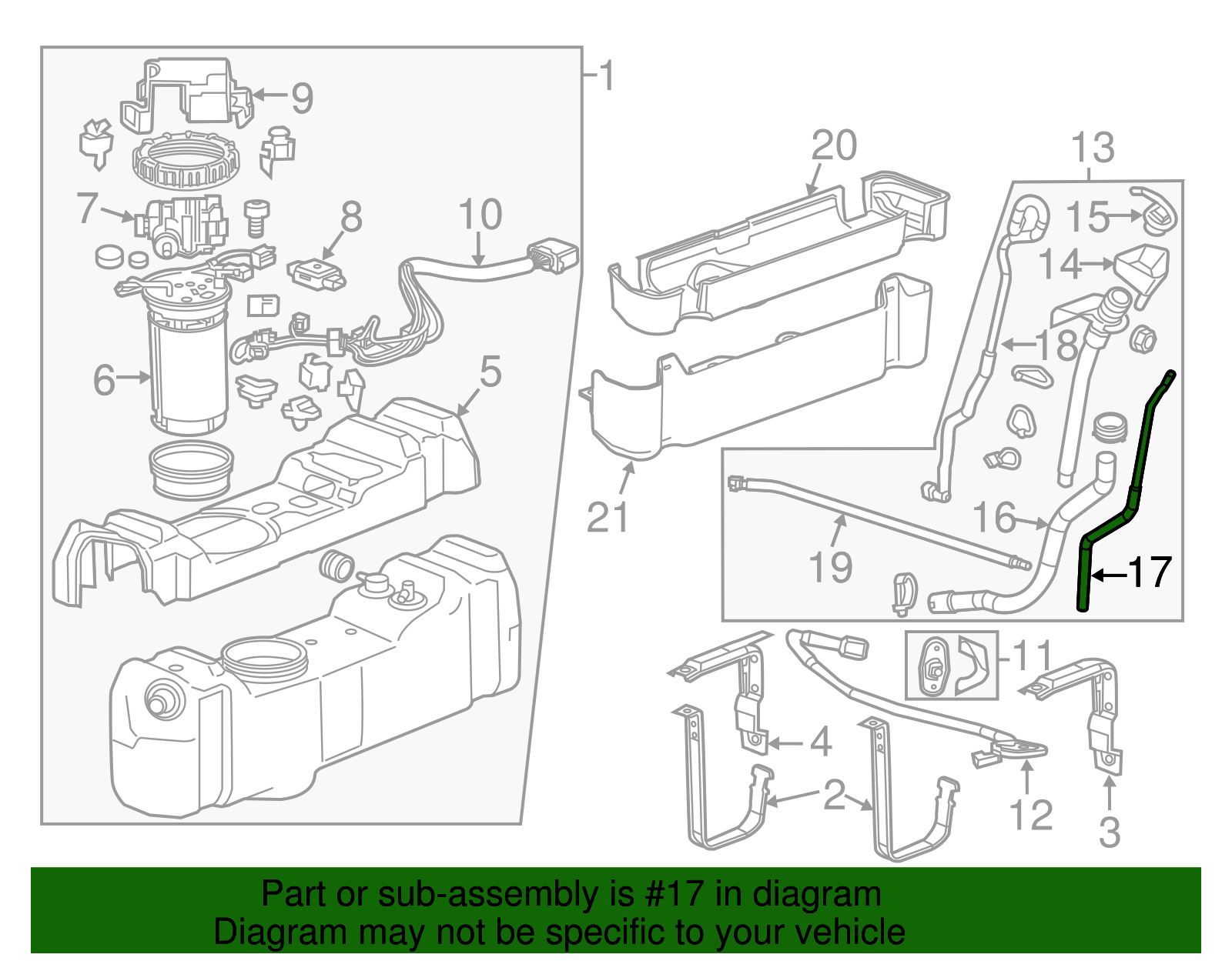 Emission Reduction Fluid Tank Reservoir Drain Hose - GM (84435249)