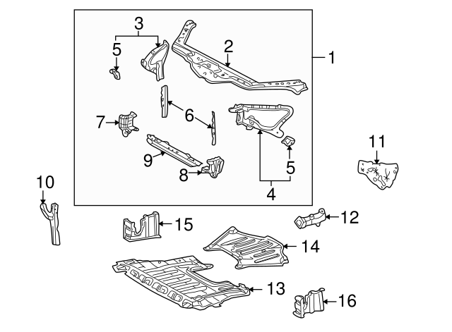 53212-24901 - Radiator Support Side Panel 2002-2010 Lexus SC430 ...