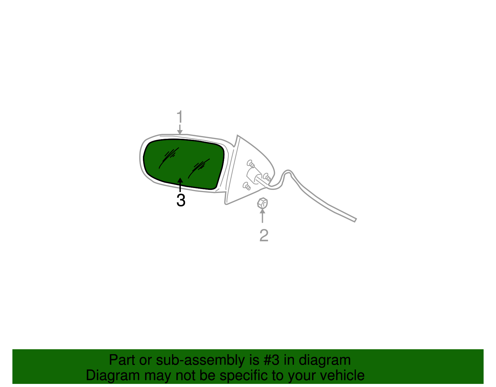 Passenger Side Rearview Mirror Glass - GM (88980571)