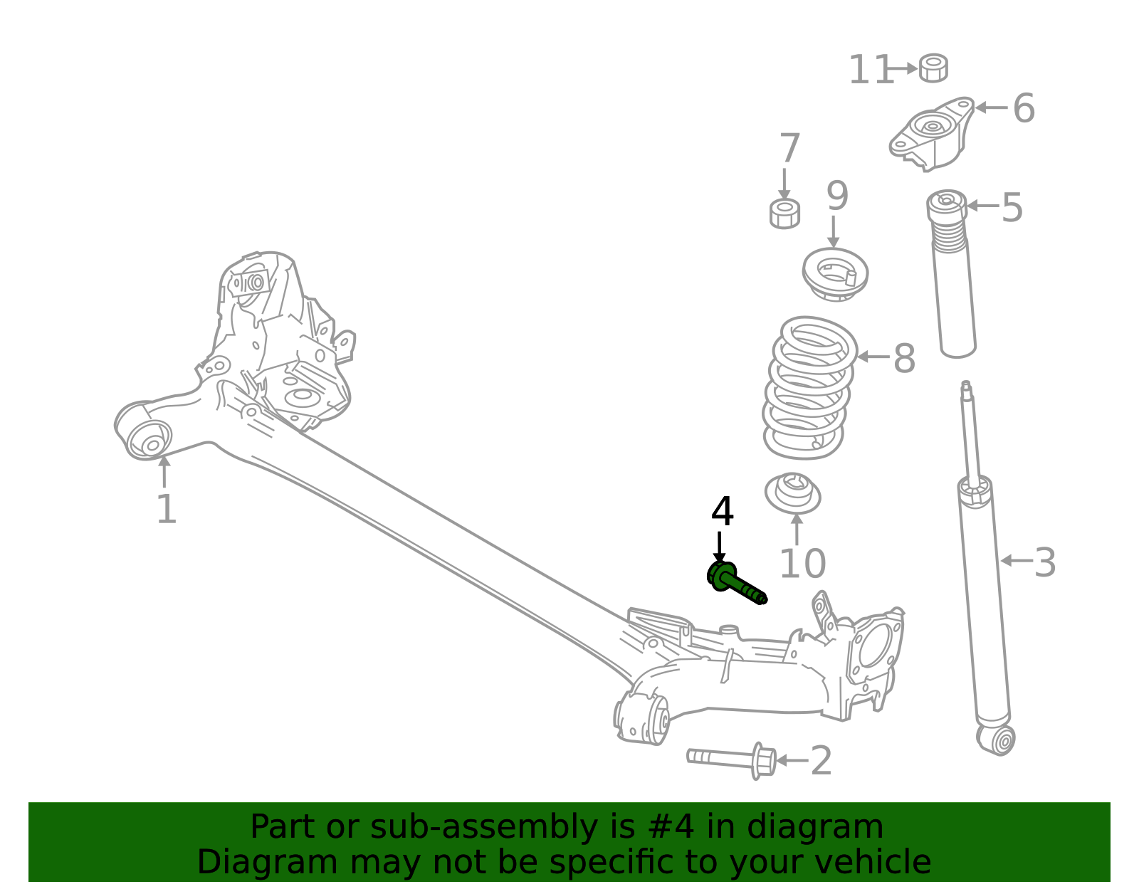 Suspension Shock Absorber Bolt - Scion (90118-WBA29)