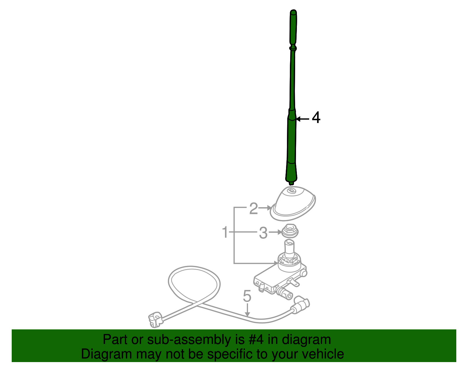 URO Parts 50 35 944C Antenna Mast Replacement For Select Vehicle Models - Stainless Steel, Easy Install - View #4