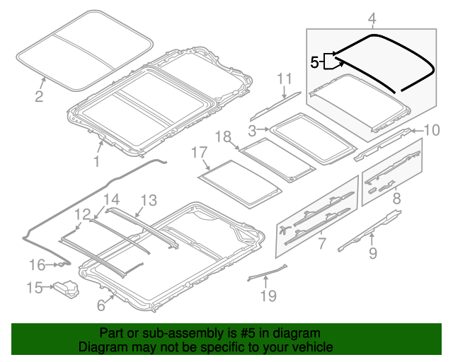 Genuine BMW 54105A0E5A3 Sunroof Glass Seal FREE Shipping on