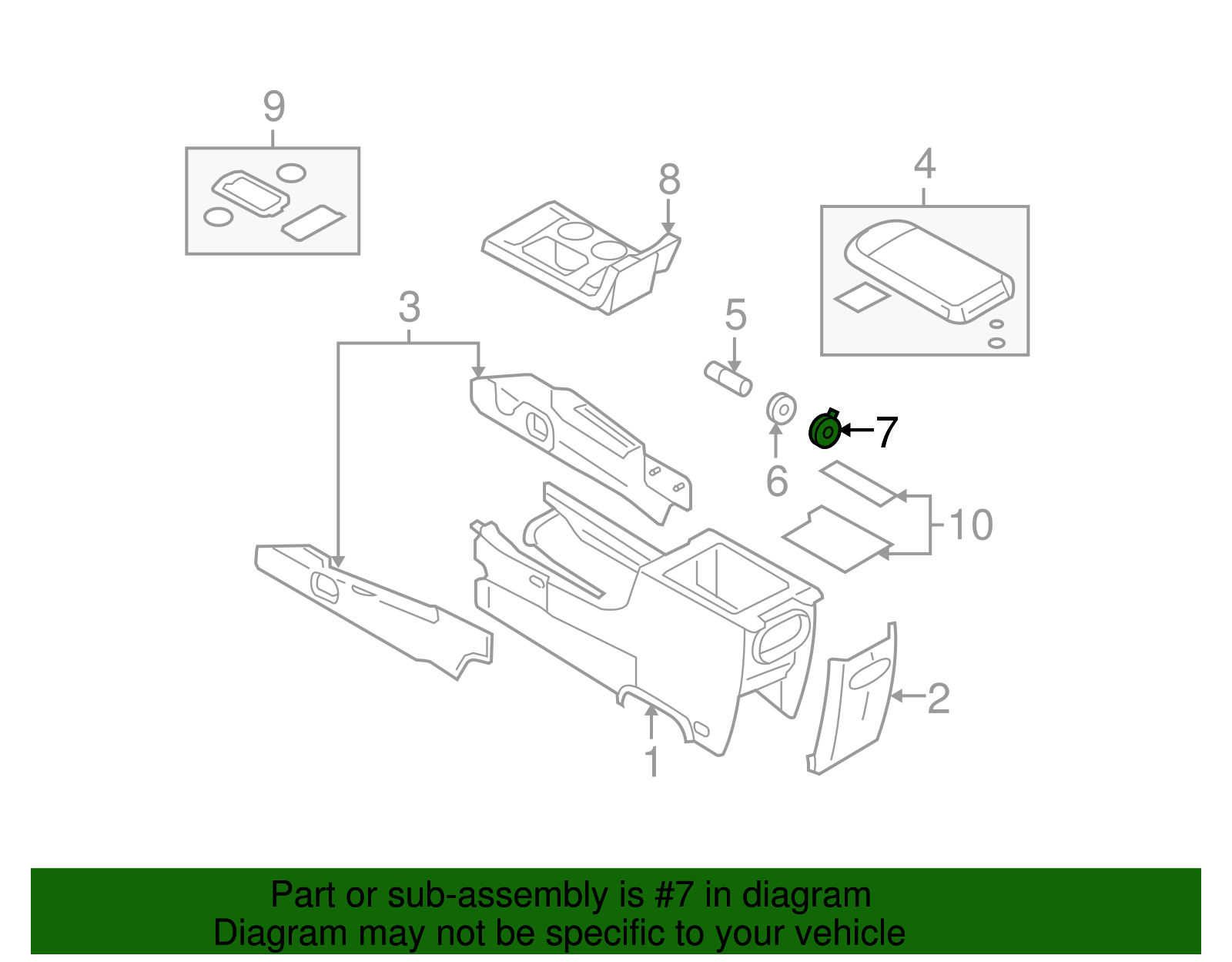 12 Volt Accessory Power Outlet Cover - Ford (YF1Z-19A487-AA)