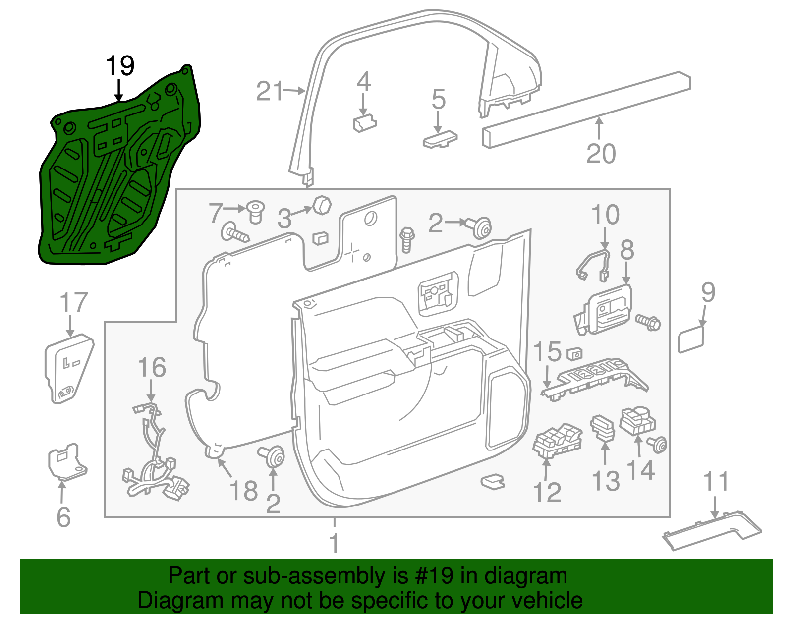 Driver Side Door Water Deflector - GM (84374102)