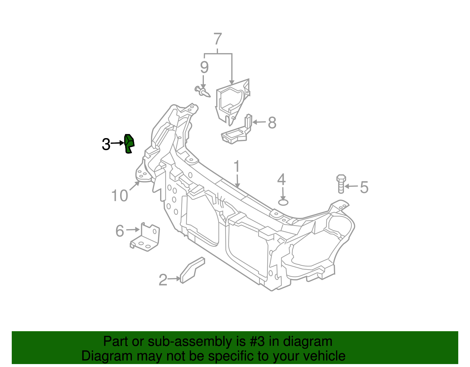 2003-2007 Infiniti G35 Radiator Support Clip 62228-AL500 | INFINITI OF ...