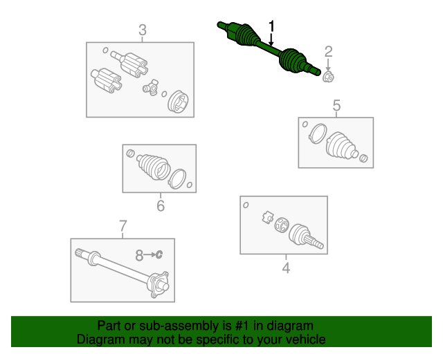 20072017 GM Front Driver Side HalfShaft Assembly 23231834 Karl
