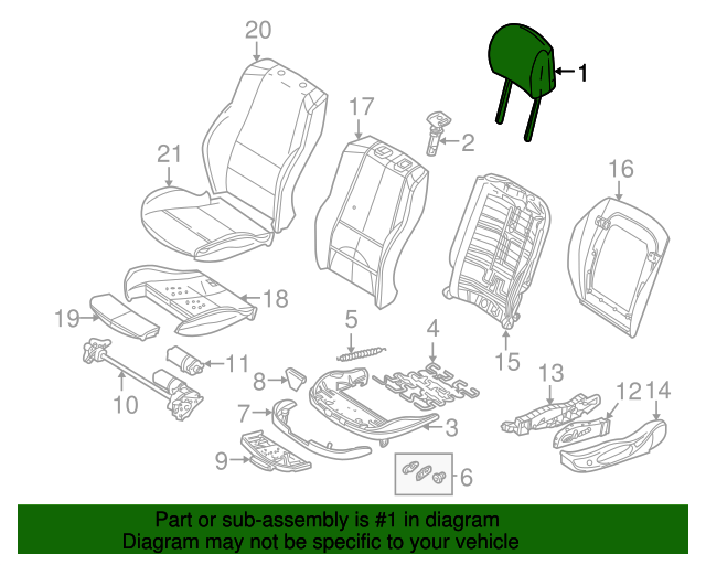 52107077603 20032006 BMW X5 Headrest (52107077603) BMW of