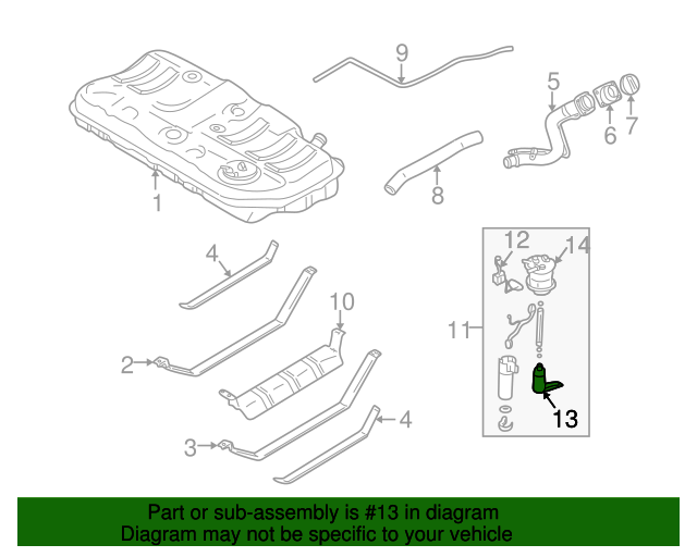 20022007 Suzuki Aerio Fuel Pump 1511054G00 Suzuki Car Parts