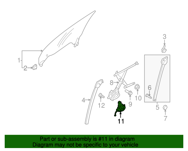 20052009 Subaru Window Motor 61188AG00A Subaru Parts Plus