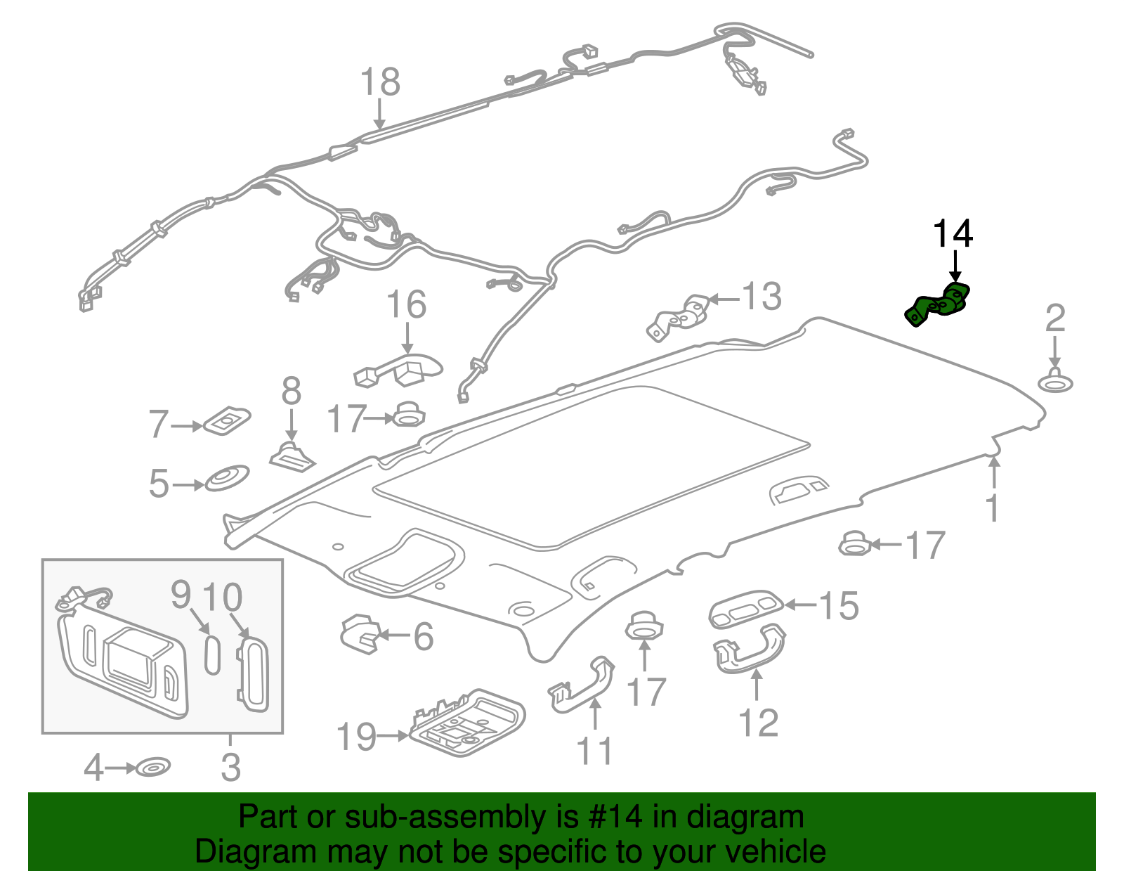 Roof Rail Assist Handle Bracket - GM (84078843)