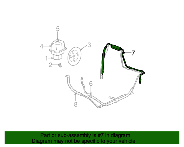 20022009 GM Power Steering Gear Outlet Hose 26095038 GM