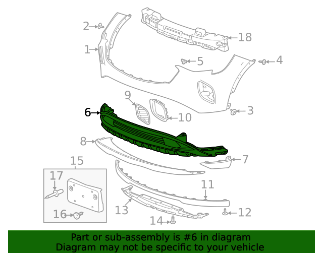 2021-2023 Buick Envision Black Front Bumper Lower Fascia 39159344 
