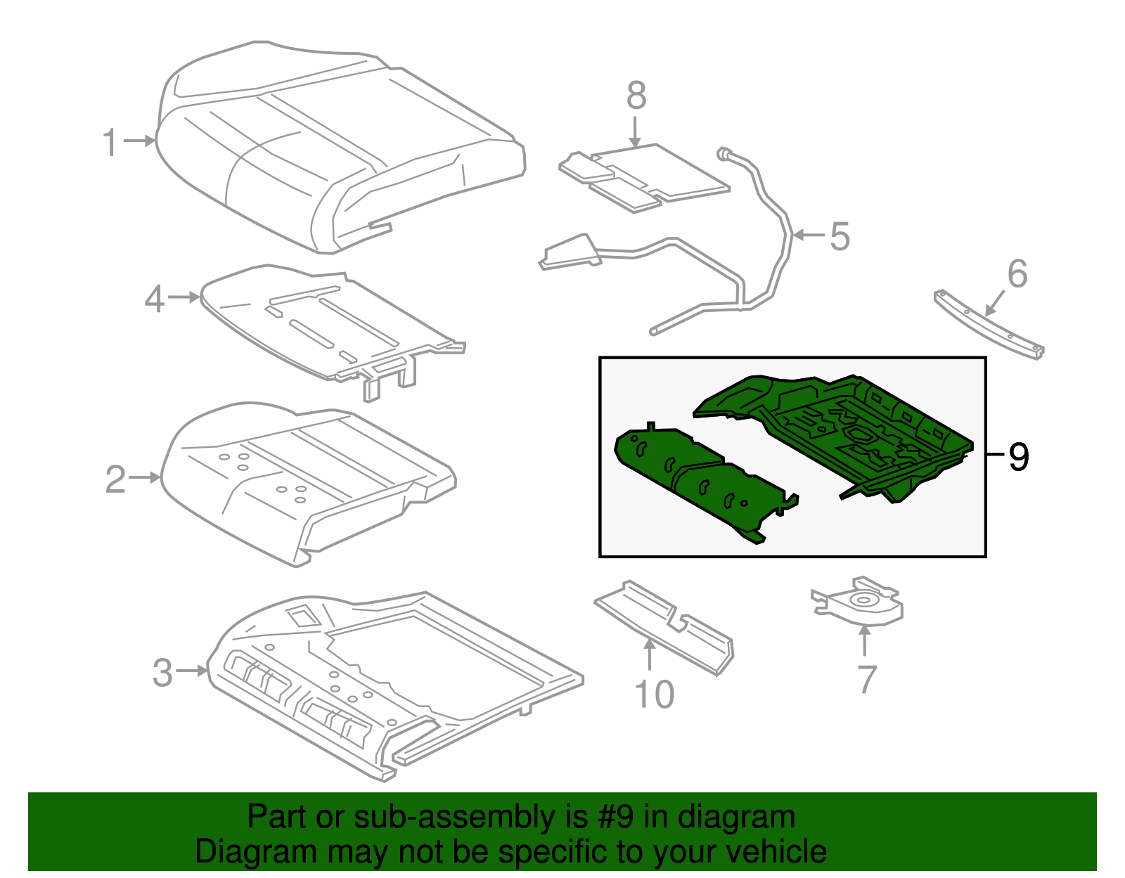 Cushion Frame - Ford (GD9Z-5462526-CD)