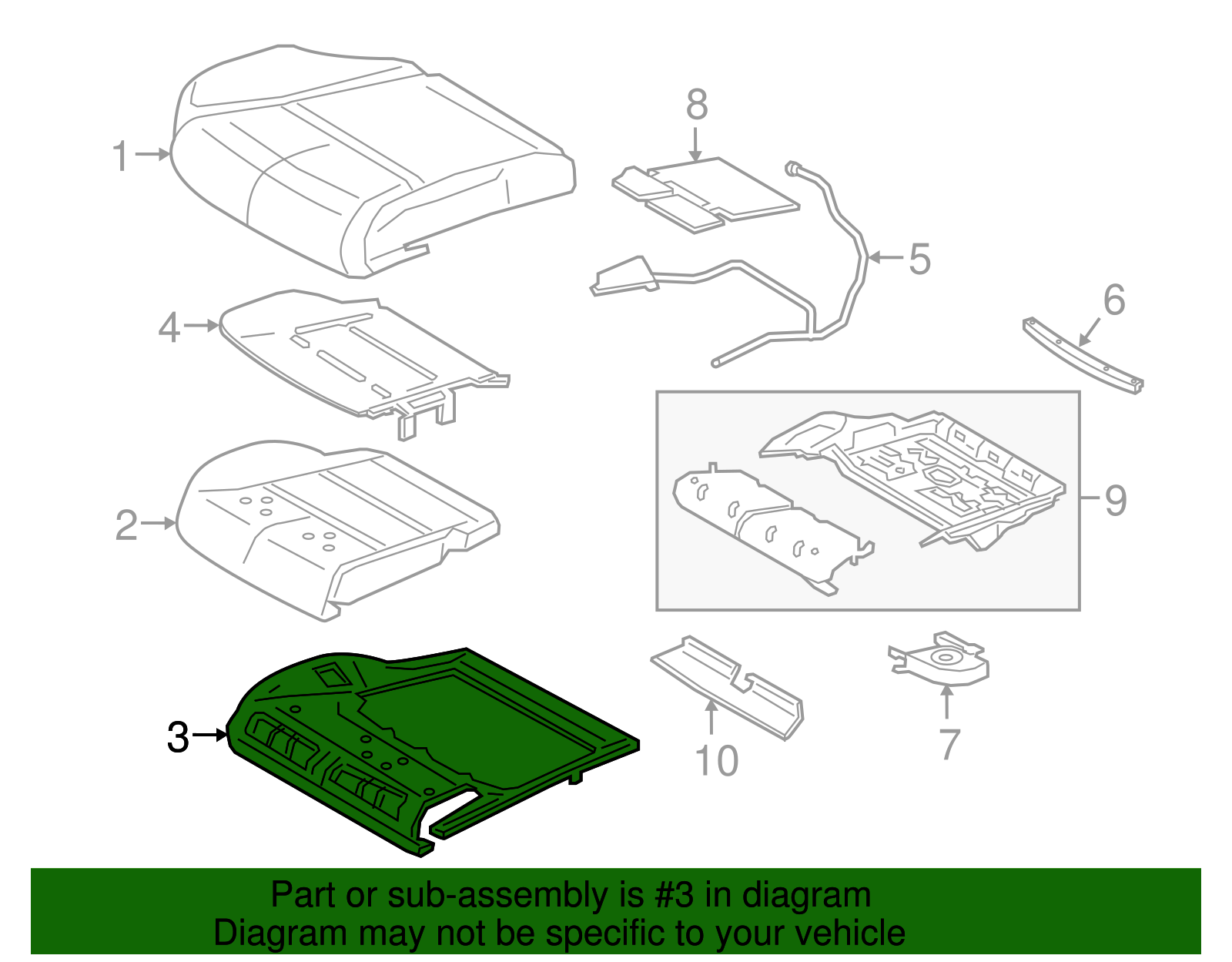 Seat Frame Trim Panel - Ford (GD9Z-9660051-C)