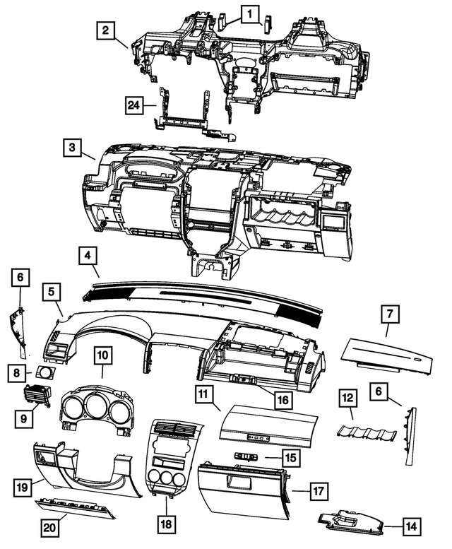 2009 Dodge Caliber Instrument Panel Bezel 1LG981QDAC Mopar Estores