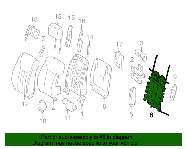 0009105202 Lumbar Support 20102012 MercedesBenz MercedesBenz