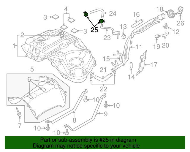 20122019 Mazda Fuel Tank Vent Hose Clamp 992831100