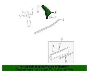 42440869 - Rear Passenger Side Door Window Frame Rear Applique 2019 ...