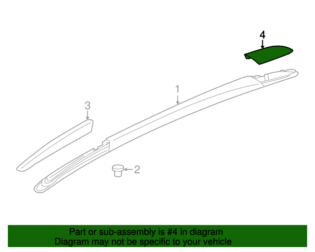 20082017 Buick Enclave Passenger Side Luggage Carrier Side Rail Front