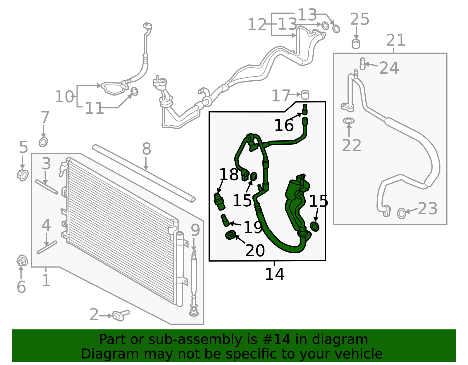 Motorcraft™ A/C Refrigerant Discharge Hose - Ford (YF-38185)