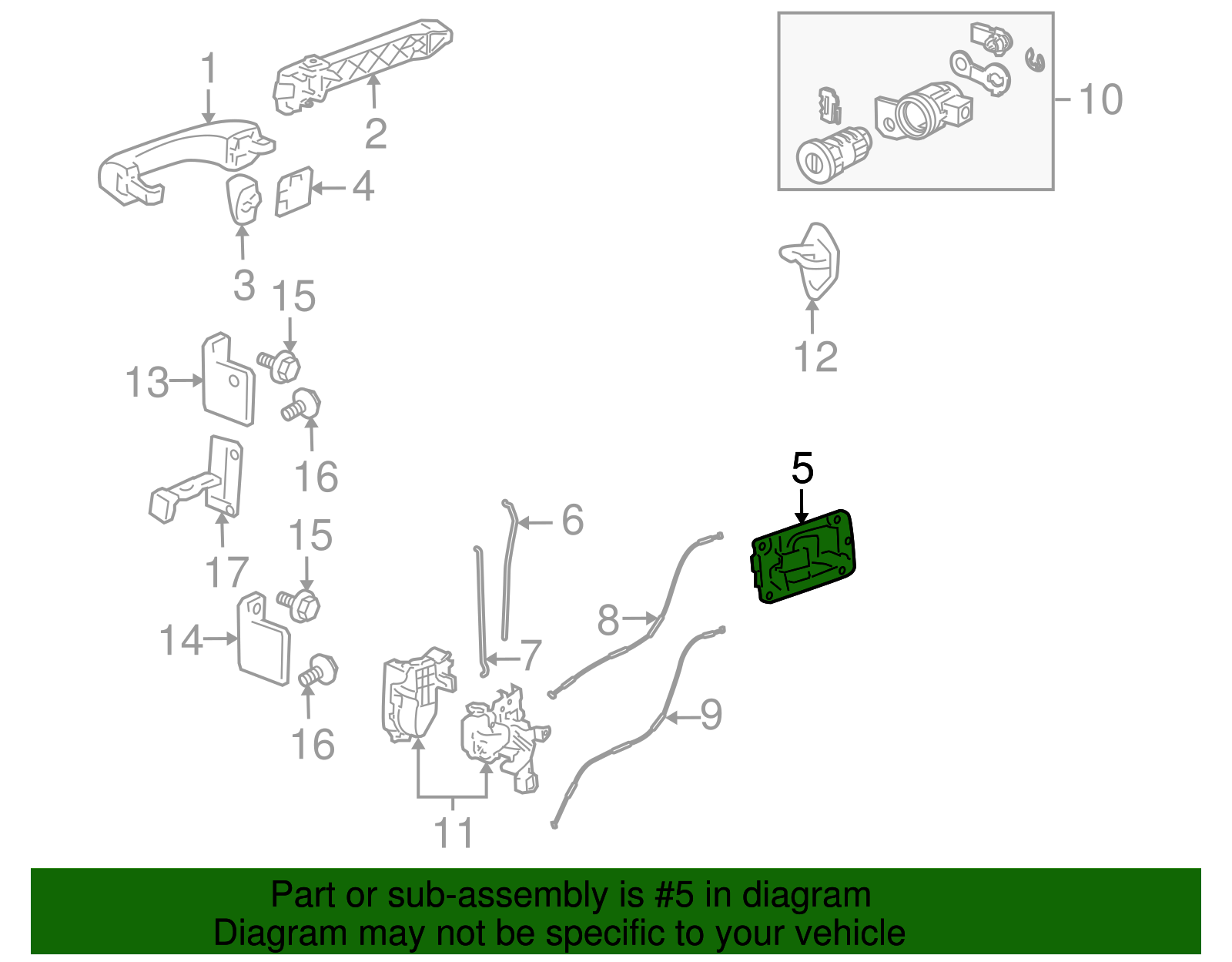 Handle, Front S/D I/S - GM (15818938)