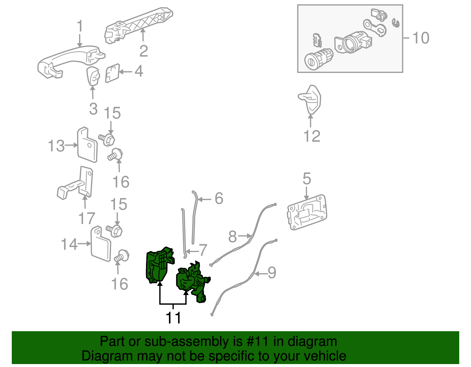 Front Driver Side Door Lock - GM (25783753)