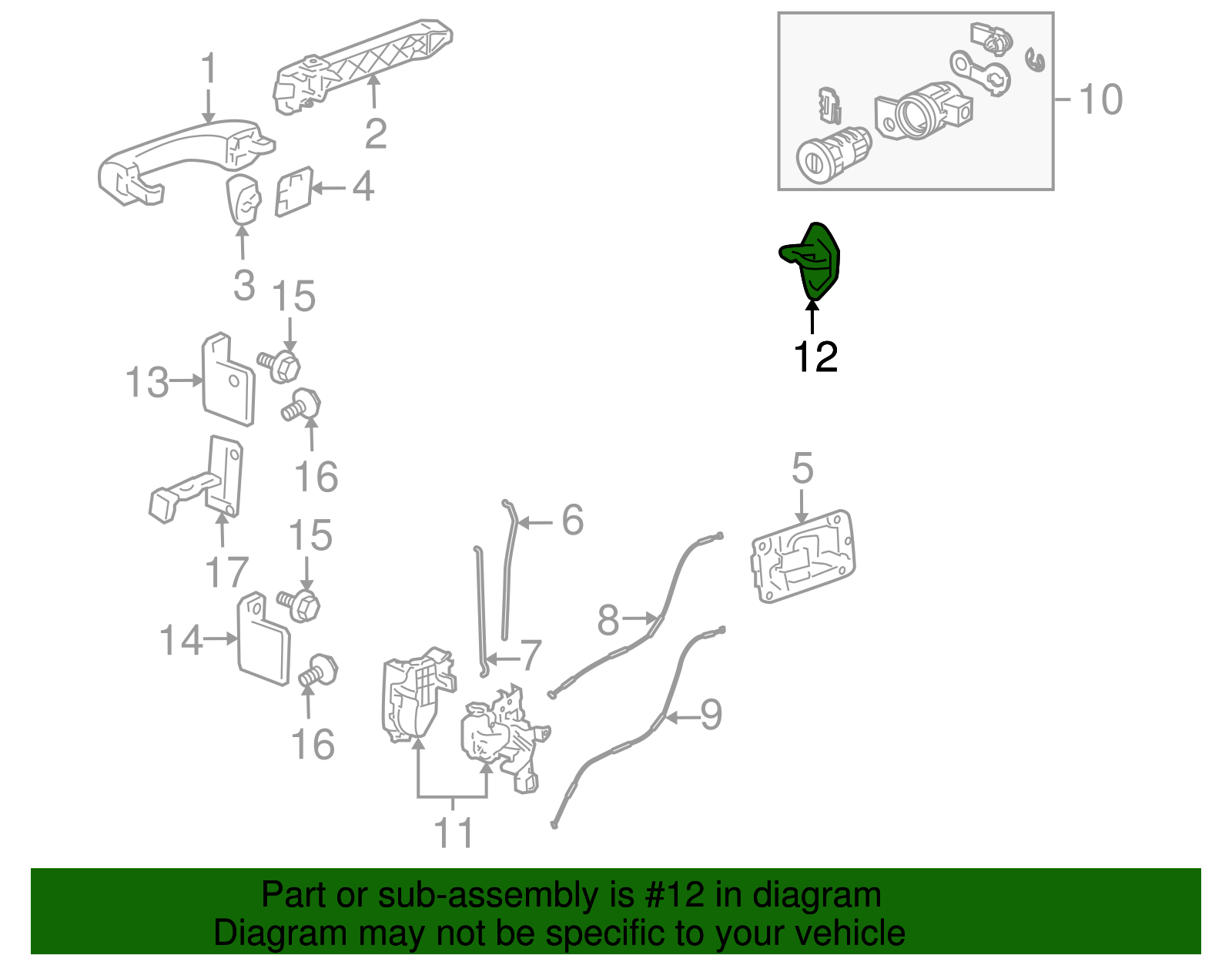 Rear Door Lock Striker - GM (10395406)