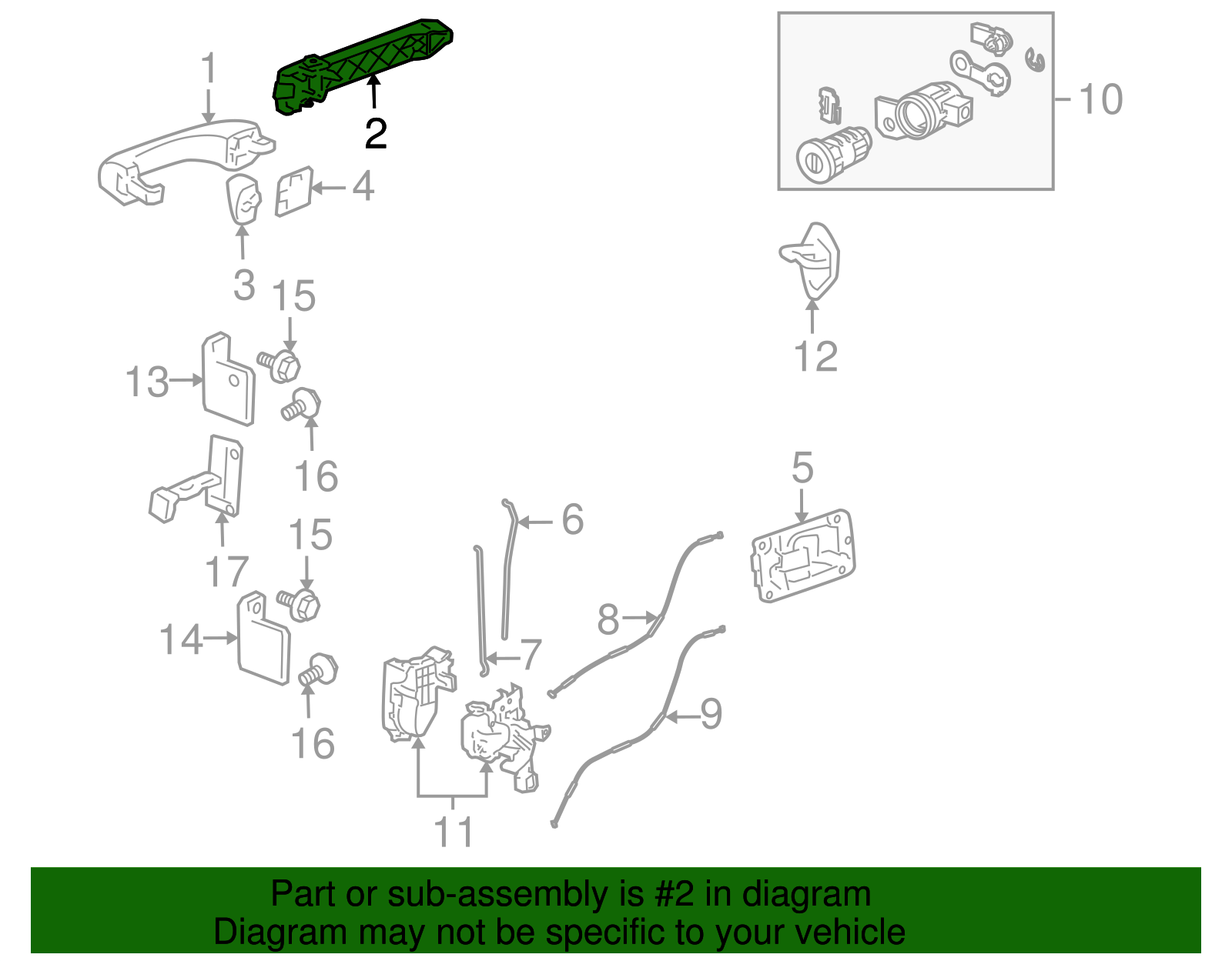 Passenger Side Exterior Door Handle Bracket - GM (25878781)